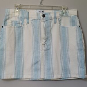 FRAME Skirt sz 30/12 Denim Blue Ombre Striped Mini